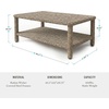 image:imageMartha Stewart Lily Pond Rattan Wicker IndoorOutdoor Patio Coffee Table with Lower Storage Shelf in Weathered Gray