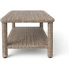 image:imageMartha Stewart Lily Pond Rattan Wicker IndoorOutdoor Patio Coffee Table with Lower Storage Shelf in Weathered Gray