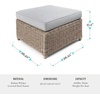 image:imageMartha Stewart Lily Pond Rattan Wicker IndoorOutdoor Patio Ottoman in Weathered Gray with 4 Gray Olefin Cushion Steel Frame and Zippered Removable Cushion Cover