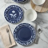 image:imageMartha Stewart Maiden Crown Plates and Bowls Sets 12Piece New Bone China Dinnerware Sets Botanical Floral Design Dish Set Microwave amp Dishwasher SafeSky Blue