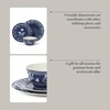 image:imageMartha Stewart Maiden Crown Plates and Bowls Sets 12Piece New Bone China Dinnerware Sets Botanical Floral Design Dish Set Microwave amp Dishwasher SafeSky Blue