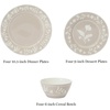 image:imageMartha Stewart Maiden Crown Plates and Bowls Sets 12Piece New Bone China Dinnerware Sets Botanical Floral Design Dish Set Microwave amp Dishwasher SafeTaupe