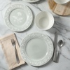 image:imageMartha Stewart Maiden Crown Plates and Bowls Sets 12Piece New Bone China Dinnerware Sets Botanical Floral Design Dish Set Microwave amp Dishwasher SafeSage Green
