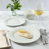 image:imageMartha Stewart Maiden Crown Plates and Bowls Sets 12Piece New Bone China Dinnerware Sets Botanical Floral Design Dish Set Microwave amp Dishwasher SafeSage Green