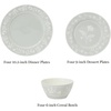 image:imageMartha Stewart Maiden Crown Plates and Bowls Sets 12Piece New Bone China Dinnerware Sets Botanical Floral Design Dish Set Microwave amp Dishwasher SafeSage Green