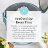 image:imageMartha Stewart Rice Cooker 4 Cup Uncooked  8 Cup Cooked Ceramic NonStick Removable Pot Keep Warm Measure Markings Steam Basket Brown amp Sushi Rice Quick Cook Quinoa Grains Oats Linen CreamSky Blue