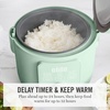 image:imageMartha Stewart Rice Cooker 4 Cup Uncooked  8 Cup Cooked Ceramic NonStick Removable Pot Keep Warm Measure Markings Steam Basket Brown amp Sushi Rice Quick Cook Quinoa Grains Oats Linen CreamHoneydew Green