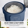 image:imageMartha Stewart Rice Cooker 4 Cup Uncooked  8 Cup Cooked Ceramic NonStick Removable Pot Keep Warm Measure Markings Steam Basket Brown amp Sushi Rice Quick Cook Quinoa Grains Oats Linen CreamIndigo Blue