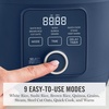 image:imageMartha Stewart Rice Cooker 4 Cup Uncooked  8 Cup Cooked Ceramic NonStick Removable Pot Keep Warm Measure Markings Steam Basket Brown amp Sushi Rice Quick Cook Quinoa Grains Oats Linen CreamIndigo Blue