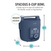 image:imageMartha Stewart Rice Cooker 4 Cup Uncooked  8 Cup Cooked Ceramic NonStick Removable Pot Keep Warm Measure Markings Steam Basket Brown amp Sushi Rice Quick Cook Quinoa Grains Oats Linen CreamIndigo Blue