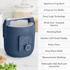 image:imageMartha Stewart Rice Cooker 4 Cup Uncooked  8 Cup Cooked Ceramic NonStick Removable Pot Keep Warm Measure Markings Steam Basket Brown amp Sushi Rice Quick Cook Quinoa Grains Oats Linen CreamIndigo Blue