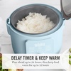 image:imageMartha Stewart Rice Cooker 4 Cup Uncooked  8 Cup Cooked Ceramic NonStick Removable Pot Keep Warm Measure Markings Steam Basket Brown amp Sushi Rice Quick Cook Quinoa Grains Oats Linen CreamSky Blue