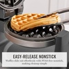 image:imageMartha Stewart Rotating Waffle Maker 180 Flip Iron with PFASFree Nonstick Plates Adjustable Timer Ready Light Drip Tray Space Saving Classic Round 7 Easy to Clean Stainless Steel LinenCaviar Gray