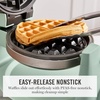 image:imageMartha Stewart Rotating Waffle Maker 180 Flip Iron with PFASFree Nonstick Plates Adjustable Timer Ready Light Drip Tray Space Saving Classic Round 7 Easy to Clean Stainless Steel LinenHoneydew Green