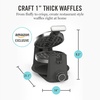 image:imageMartha Stewart Rotating Waffle Maker 180 Flip Iron with PFASFree Nonstick Plates Adjustable Timer Ready Light Drip Tray Space Saving Classic Round 7 Easy to Clean Stainless Steel LinenCaviar Gray