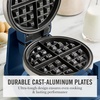 image:imageMartha Stewart Rotating Waffle Maker 180 Flip Iron with PFASFree Nonstick Plates Adjustable Timer Ready Light Drip Tray Space Saving Classic Round 7 Easy to Clean Stainless Steel LinenIndigo Blue