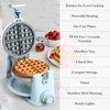 image:imageMartha Stewart Rotating Waffle Maker 180 Flip Iron with PFASFree Nonstick Plates Adjustable Timer Ready Light Drip Tray Space Saving Classic Round 7 Easy to Clean Stainless Steel LinenSky Blue
