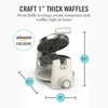 image:imageMartha Stewart Rotating Waffle Maker 180 Flip Iron with PFASFree Nonstick Plates Adjustable Timer Ready Light Drip Tray Space Saving Classic Round 7 Easy to Clean Stainless Steel LinenLinen Cream