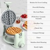 image:imageMartha Stewart Rotating Waffle Maker 180 Flip Iron with PFASFree Nonstick Plates Adjustable Timer Ready Light Drip Tray Space Saving Classic Round 7 Easy to Clean Stainless Steel LinenHoneydew Green