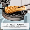 image:imageMartha Stewart Rotating Waffle Maker 180 Flip Iron with PFASFree Nonstick Plates Adjustable Timer Ready Light Drip Tray Space Saving Classic Round 7 Easy to Clean Stainless Steel LinenSky Blue
