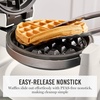 image:imageMartha Stewart Rotating Waffle Maker 180 Flip Iron with PFASFree Nonstick Plates Adjustable Timer Ready Light Drip Tray Space Saving Classic Round 7 Easy to Clean Stainless Steel LinenLinen Cream