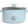 image:imageMartha Stewart 8 QT Slow Cooker Programmable with Timer 3 Heat Settings Low High Warm Nonstick Ceramic Removable Crock Stovetop amp Oven Safe Glass Lid Simmer Reheat Warm LinenSky Blue