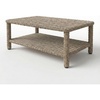 image:imageMartha Stewart Lily Pond Rattan Wicker IndoorOutdoor Patio Coffee Table with Lower Storage Shelf in Weathered Gray