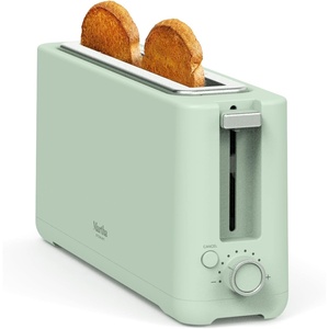 image:imageMartha Stewart 2 Slice Long Slot Toaster Extra Wide for Sourdough amp Bagels 10 Setting Shade Control Removable Crumb Tray SelfCentering Design DefrostReheat Cancel Slim SpaceSaving LinenHoneydew Green