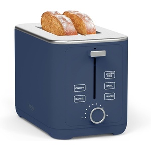 image:imageMartha Stewart 2 Slice Toaster 10 Shade Settings with Defrost Cancel Bagel amp GlutenFree ExtraWide SelfCentering Slots for Waffles amp Artisan Bread Removable Crumb Tray Cord Wrap Linen CreamIndigo Blue