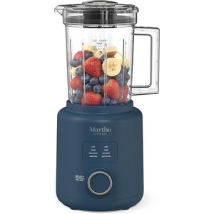 image:imageMartha Stewart 50oz Countertop Blender Smoothie Margarita amp Ice Crushing Blender BPAFree Pitcher 3 Speeds 5 Presets AutoClean Function Dishwasher Safe Stainless Steel Blades Linen CreamIndigo Blue