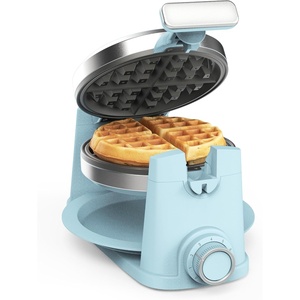 image:imageMartha Stewart Rotating Waffle Maker 180 Flip Iron with PFASFree Nonstick Plates Adjustable Timer Ready Light Drip Tray Space Saving Classic Round 7 Easy to Clean Stainless Steel LinenSky Blue
