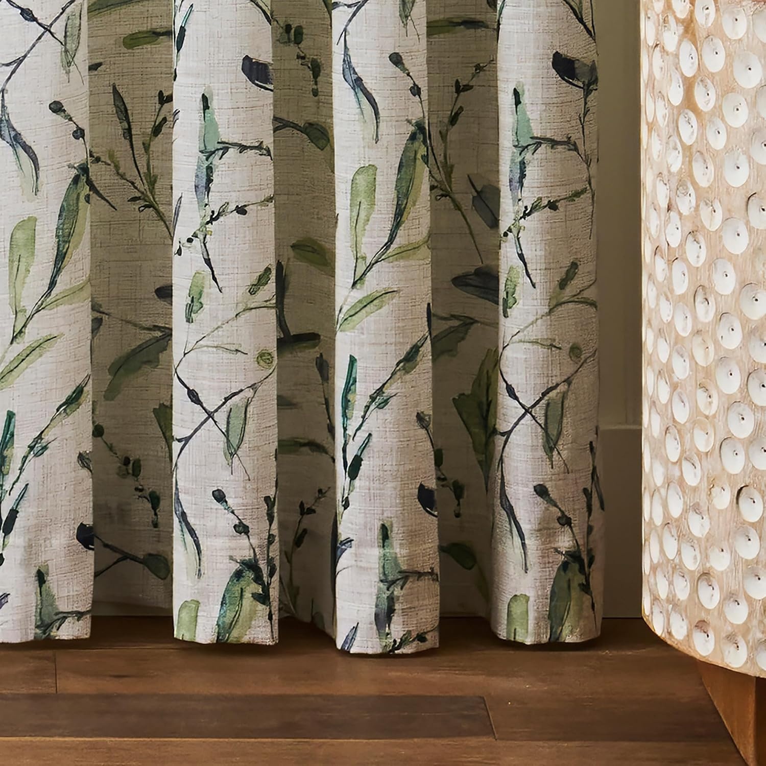 image:imageMartha Stewart Beige Cotton Curtains  Terracotta Rust Leaf Design  LightFiltering Curtain Panels for Living Room Decor  50 x 95  Set of 2Blue Green