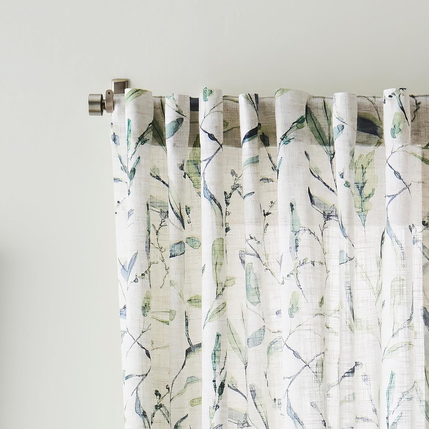 image:imageMartha Stewart Beige Cotton Curtains  Terracotta Rust Leaf Design  LightFiltering Curtain Panels for Living Room Decor  50 x 95  Set of 2Blue Green