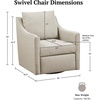 image:imageMartha Stewart Amber Swivel Chair for Living Room Barrel Style Bedroom Lounge Removable Foam Seat Cushion Upholstered Nursery Furniture Metal Base Fully Assembled 305 D x 30 W x 35 H Natural
