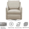 image:imageMartha Stewart Amber Swivel Chair for Living Room Barrel Style Bedroom Lounge Removable Foam Seat Cushion Upholstered Nursery Furniture Metal Base Fully Assembled 305 D x 30 W x 35 H Natural