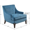image:imageMartha Stewart Anna Upholstered Accent Chair Removable Lumbar Pillow Support Square Arm Jacqard Fabric Chic Modern Wide Cushion Seat Bedroom Lounge Comfy Blue 3075 W x 3225 D x 325 HAnna Blue