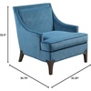 image:imageMartha Stewart Anna Upholstered Accent Chair Removable Lumbar Pillow Support Square Arm Jacqard Fabric Chic Modern Wide Cushion Seat Bedroom Lounge Comfy Blue 3075 W x 3225 D x 325 HAnna Blue