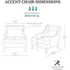 image:imageMartha Stewart Anna Upholstered Accent Chair Removable Lumbar Pillow Support Square Arm Jacqard Fabric Chic Modern Wide Cushion Seat Bedroom Lounge Comfy Blue 3075 W x 3225 D x 325 HAnna Light Grey