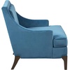 image:imageMartha Stewart Anna Upholstered Accent Chair Removable Lumbar Pillow Support Square Arm Jacqard Fabric Chic Modern Wide Cushion Seat Bedroom Lounge Comfy Blue 3075 W x 3225 D x 325 HAnna Blue