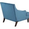 image:imageMartha Stewart Anna Upholstered Accent Chair Removable Lumbar Pillow Support Square Arm Jacqard Fabric Chic Modern Wide Cushion Seat Bedroom Lounge Comfy Blue 3075 W x 3225 D x 325 HAnna Blue