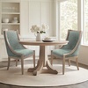 image:imageMartha Stewart Farmhouse Dining Room Chair Recessed Arm Chair For Bedrooms Nailhead Trim Solid Wood Legs Upholstered Reading Accent Chairs For Living Room Kitchen Decor  Soft Green ElmcrestSoft Green