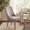 image:imageMartha Stewart Farmhouse Dining Room Chair Recessed Arm Chair For Bedrooms Nailhead Trim Solid Wood Legs Upholstered Reading Accent Chairs For Living Room Kitchen Decor  Soft Green ElmcrestLinen Color