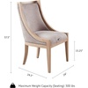 image:imageMartha Stewart Farmhouse Dining Room Chair Recessed Arm Chair For Bedrooms Nailhead Trim Solid Wood Legs Upholstered Reading Accent Chairs For Living Room Kitchen Decor  Soft Green ElmcrestLinen Color