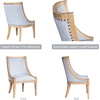 image:imageMartha Stewart Farmhouse Dining Room Chair Recessed Arm Chair For Bedrooms Nailhead Trim Solid Wood Legs Upholstered Reading Accent Chairs For Living Room Kitchen Decor  Soft Green ElmcrestLight Blue