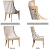image:imageMartha Stewart Farmhouse Dining Room Chair Recessed Arm Chair For Bedrooms Nailhead Trim Solid Wood Legs Upholstered Reading Accent Chairs For Living Room Kitchen Decor  Soft Green ElmcrestBeige Stripe