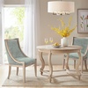 image:imageMartha Stewart Farmhouse Dining Room Chair Recessed Arm Chair For Bedrooms Nailhead Trim Solid Wood Legs Upholstered Reading Accent Chairs For Living Room Kitchen Decor  Soft Green ElmcrestSoft Green