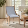 image:imageMartha Stewart Farmhouse Dining Room Chair Recessed Arm Chair For Bedrooms Nailhead Trim Solid Wood Legs Upholstered Reading Accent Chairs For Living Room Kitchen Decor  Soft Green ElmcrestLight Blue