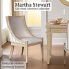 image:imageMartha Stewart Farmhouse Dining Room Chair Recessed Arm Chair For Bedrooms Nailhead Trim Solid Wood Legs Upholstered Reading Accent Chairs For Living Room Kitchen Decor  Soft Green ElmcrestBeige Stripe