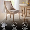 image:imageMartha Stewart Farmhouse Dining Room Chair Recessed Arm Chair For Bedrooms Nailhead Trim Solid Wood Legs Upholstered Reading Accent Chairs For Living Room Kitchen Decor  Soft Green ElmcrestLinen Color