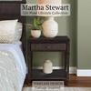 image:imageMartha Stewart Kenna Drawer Nightstand for Bedroom Nightstand with Drawer Lily Pond Collection Bedside Table Cottage Design Fluted Drawer Metal Hardware Coastal Bedroom Furniture 26 H Dark Coffee